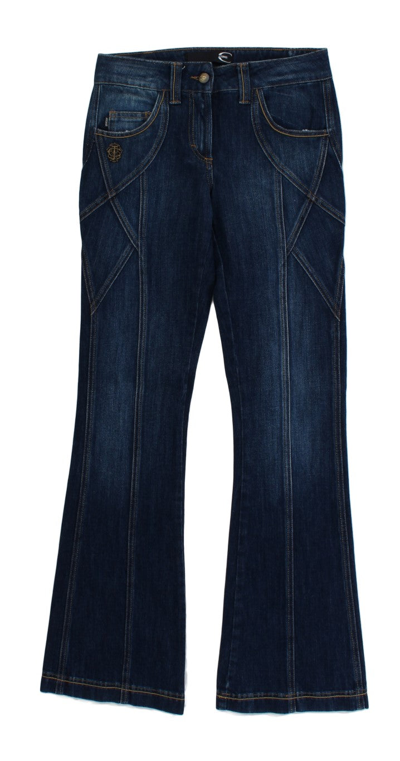 Shop Cavalli Blue Cotton Stretch Low Waist Women's Jeans