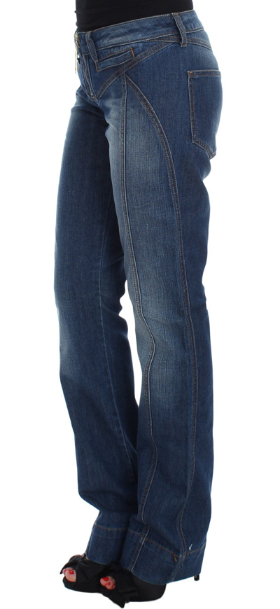 Shop Cavalli Blue Wash Cotton Stretch Boot Cut Women's Jeans