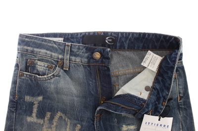 Shop Cavalli Blue Wash Torn Cotton Straight Fit Women's Jeans