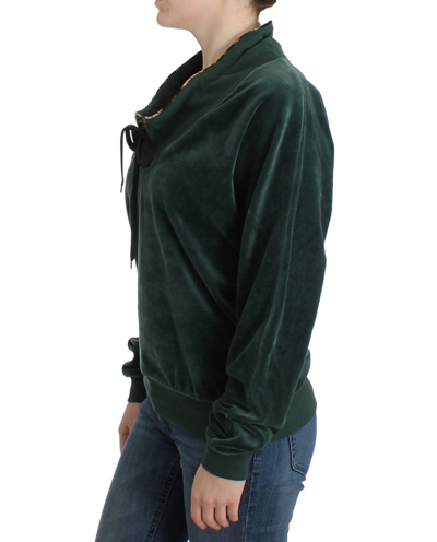 Shop Cavalli Green Velvet Cotton Women's Sweater