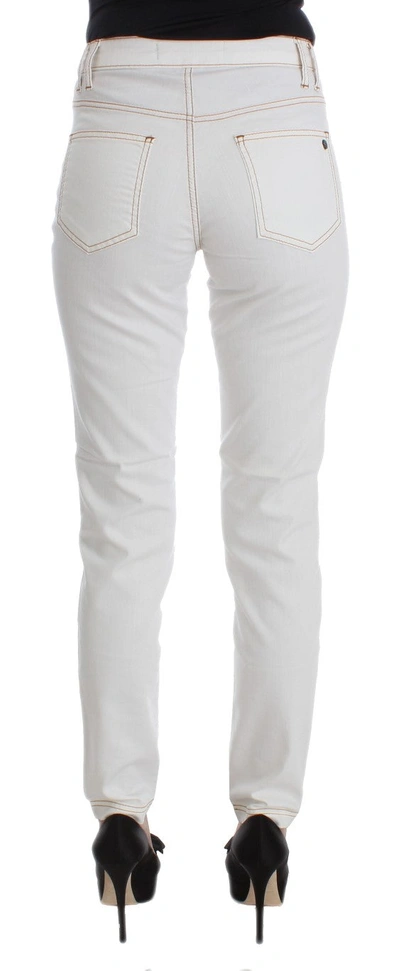 Shop Cavalli White Cotton Blend Slim Fit Women's Jeans