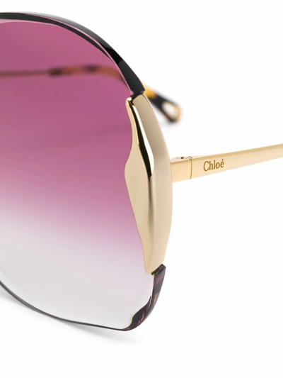 Shop Chloé Women's Gold Metal Sunglasses