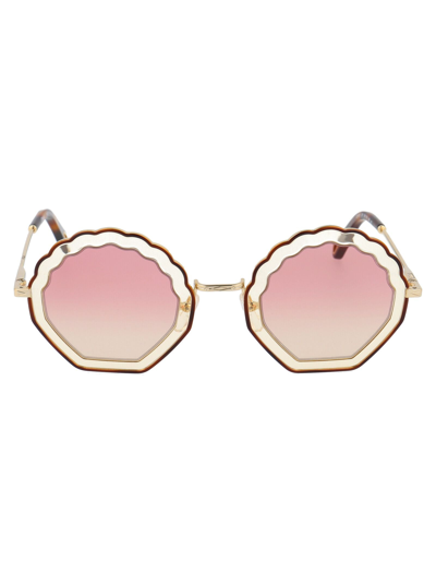 Shop Chloé Women's Multicolor Metal Sunglasses