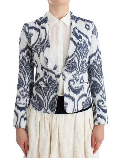 Shop Christian Pellizzari Elegant Two-tone Blue Short Women's Blazer