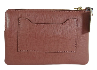 Shop Coach Rouge Small Zip Wristlet In Rouge/dusty Rose