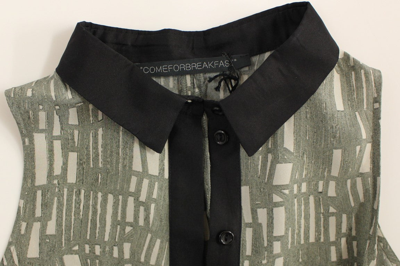 Shop Comeforbreakfast Black Gray Silk A-line Shift Women's Dress In Multicolor