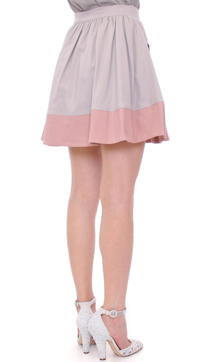 Shop Comeforbreakfast Pink Gray Mini Short Pleated Women's Skirt