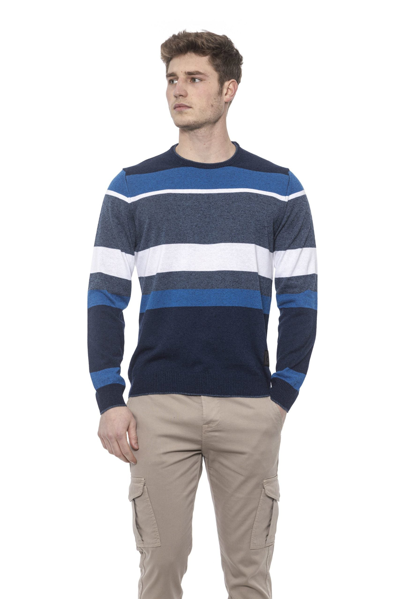 Shop Conte Of Florence Blue Cotton Men's Sweater