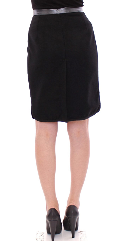 Corrado De Biase Metal Buttons Cotto Wool Skirt In Black