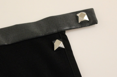 Corrado De Biase Metal Buttons Cotto Wool Skirt In Black