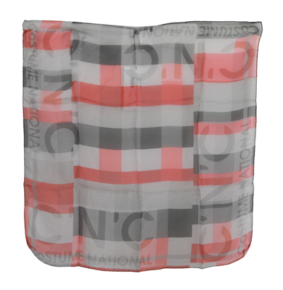 Costume National 100% Silk Branded Women's Scarf In Gray