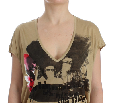 Shop Costume National Beige Motive Print Women's T-shirt