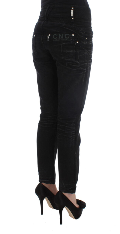 Shop Costume National Black Cotton Slouchy Slims Fit Women's Jeans