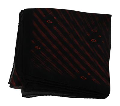 Shop Costume National Black Orange Silk Branded Women Scarf