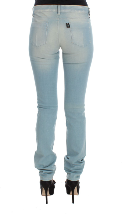 Shop Costume National Blue Cotton Blend Super Slim Fit Women's Jeans