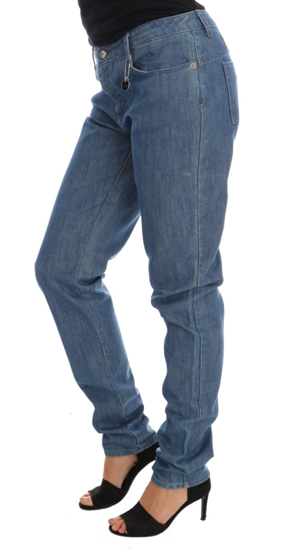 Shop Costume National Blue Wash Cotton Boyfriend Fit Women's Jeans