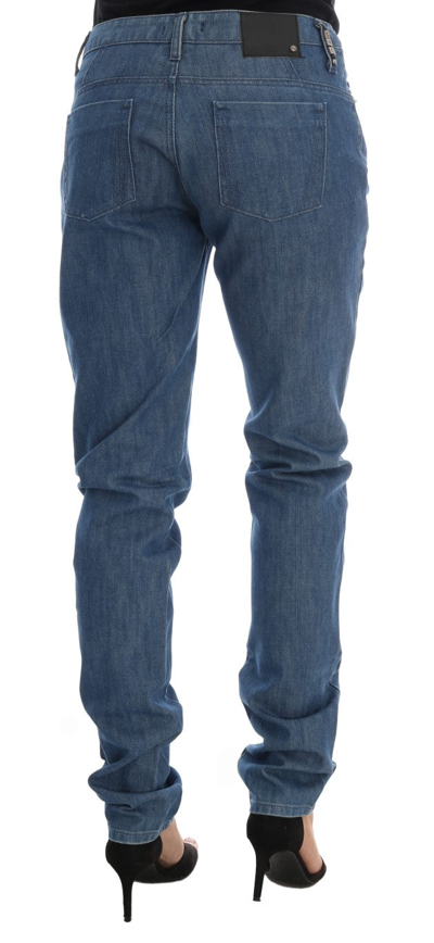 Shop Costume National Blue Wash Cotton Boyfriend Fit Women's Jeans
