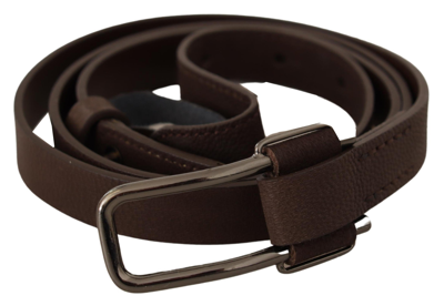 Shop Costume National Elegant Brown Fashion Belt With Silver-tone Women's Buckle