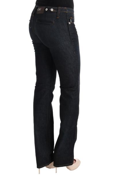 Shop Costume National Gray Cotton Slim Flared Women's Jeans