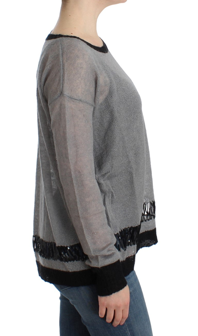 Shop Costume National Gray Embellished Asymmetric Women's Sweater