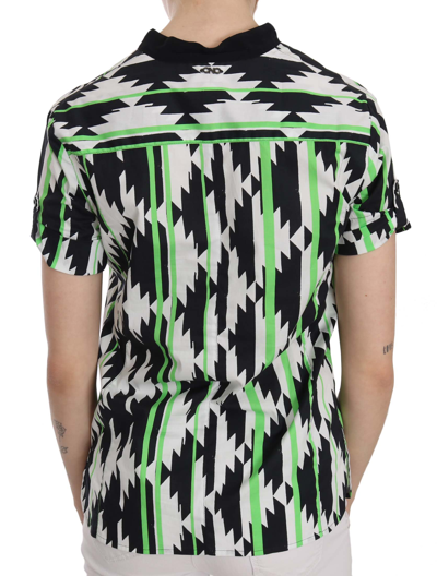 Costume National C'n'c  Multi Color Plunging Top Blouse In Multicolor