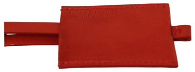 Shop Costume National Red Leather Branded Logo Keyring Men's Keychain