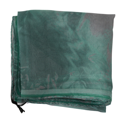 Shop Costume National Silk Shawl Foulard Wrap Women Scarf In Green