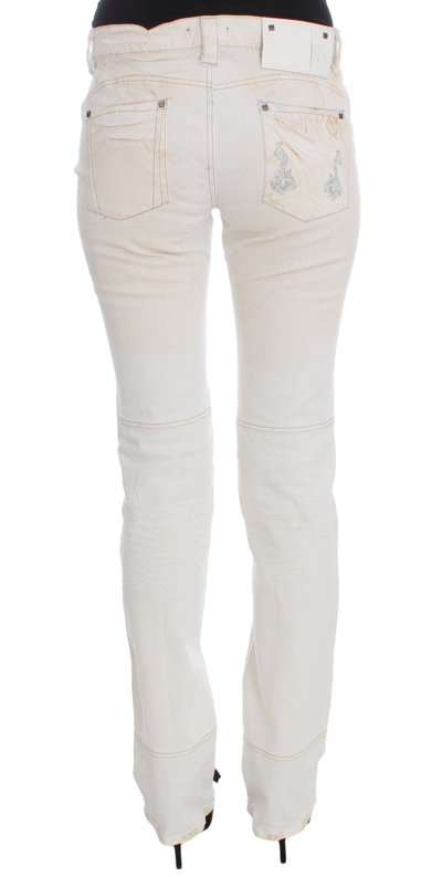 Shop Costume National White Cotton Slim Fit Bootcut Women's Jeans