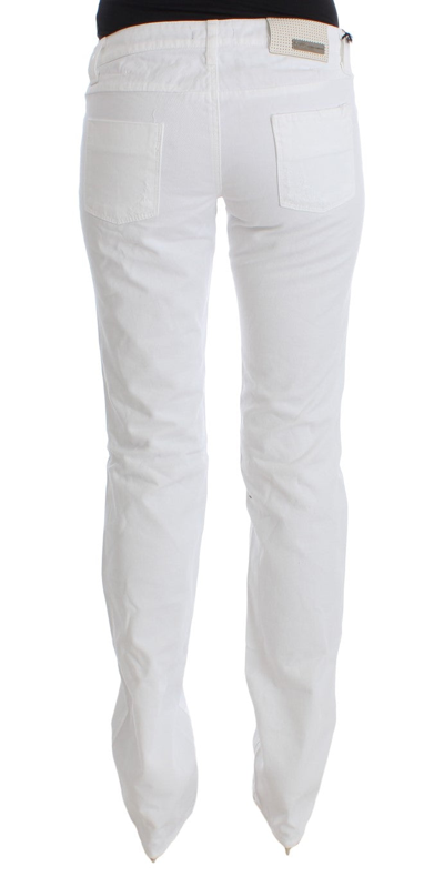 Shop Costume National White Cotton Slim Fit Denim Bootcut Women's Jeans