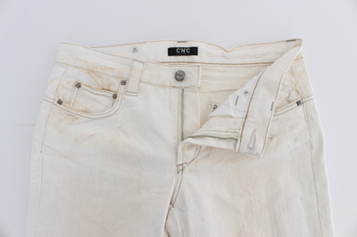 Shop Costume National White Cotton Slim Fit Bootcut Women's Jeans