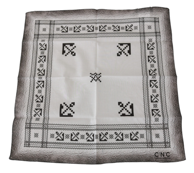 Costume National C'n'c   Printed Bandana Cotton Scarf In White