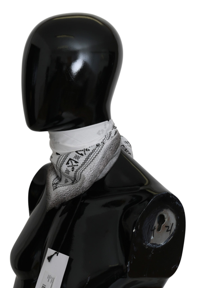 Costume National C'n'c   Printed Bandana Cotton Scarf In White