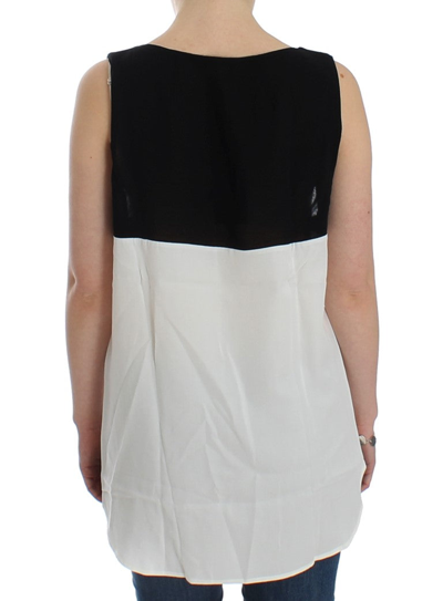 Shop Costume National White Sleeveless Women's Top In Black/white