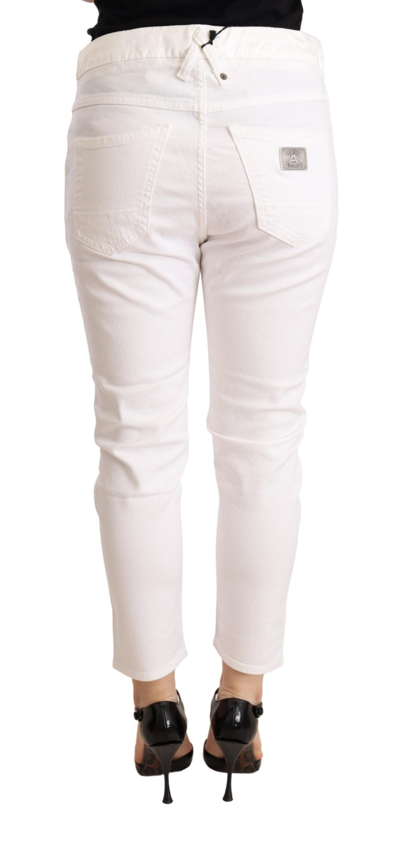 Shop Cycle White Mid Waist Slim Fit Skinny Cotton Stretch Women's Trouser