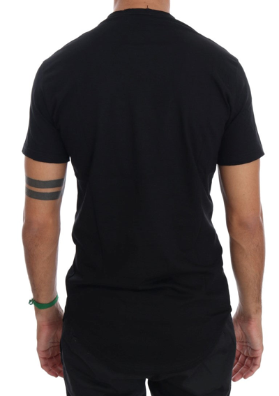 Shop Daniele Alessandrini Black Cotton Crewneck Men's T-shirt