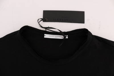Shop Daniele Alessandrini Black Cotton Crewneck Men's T-shirt