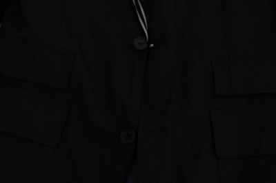 Shop Daniele Alessandrini Black Cotton Slim Fit Blazer Men's Jacket