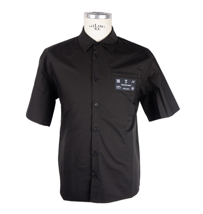 Shop Diego Venturino Black Cotton Men's Shirt