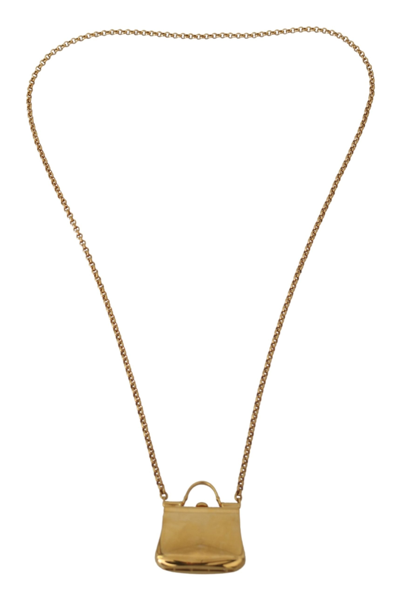 Shop Dolce & Gabbana Charm Micro Bag Golden Women's Necklace