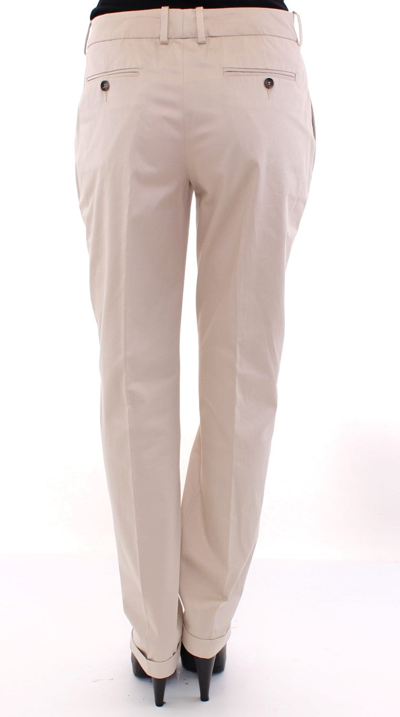 Shop Dolce & Gabbana Beige Cotton Chinos Women's Pants