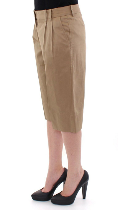 Shop Dolce & Gabbana Beige Solid Cotton Shorts Women's Pants