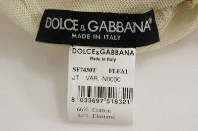 Shop Dolce & Gabbana Beige Sleeveless Cotton Top Tank Women's Blouse