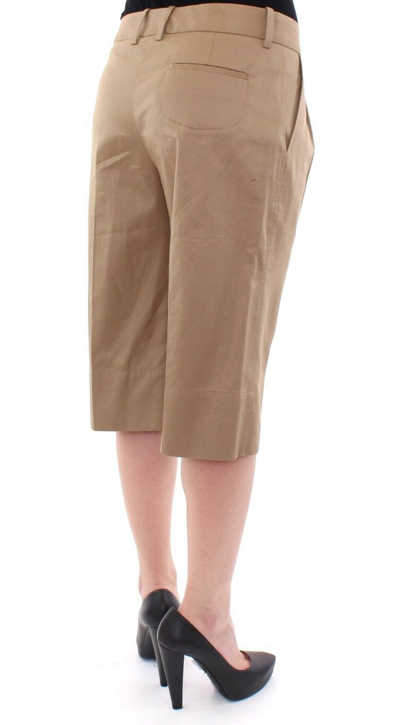 Shop Dolce & Gabbana Beige Solid Cotton Shorts Women's Pants