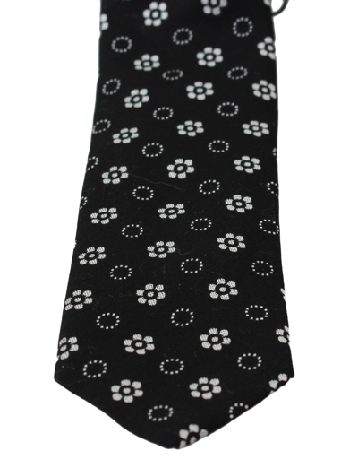 Shop Dolce & Gabbana Black 100% Silk Floral Print Print Classic Men's Tie