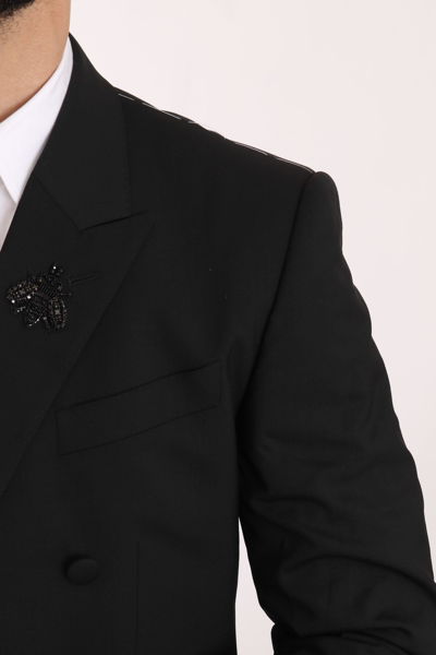 Shop Dolce & Gabbana Black Bee Embellish 2 Piece Vest Men's Blazer