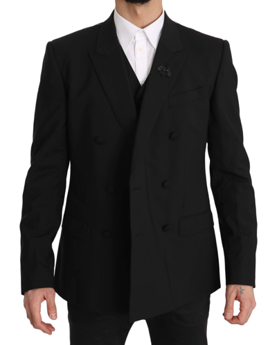 Shop Dolce & Gabbana Black Bee Embellish 2 Piece Vest Men's Blazer