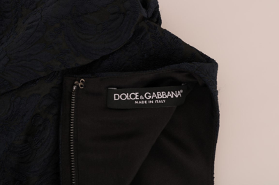 Shop Dolce & Gabbana Black Blue Flare Mini Women's Dress