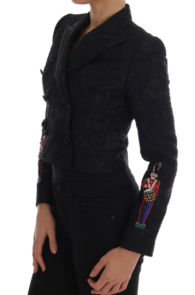 Shop Dolce & Gabbana Black Brocade Blazer Women's Jacket