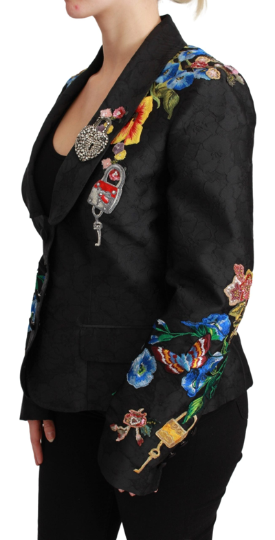 Shop Dolce & Gabbana Enchanted Sicilian Brocade Women's Blazer In Black