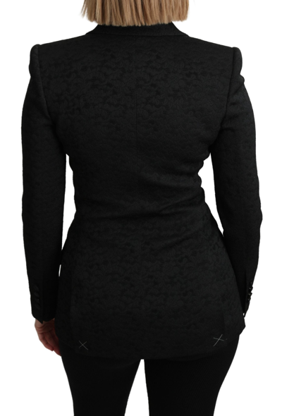 Shop Dolce & Gabbana Elegant Black Brocade Single Breasted Women's Blazer